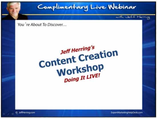 Jeff Herring's Content Creation Workshop