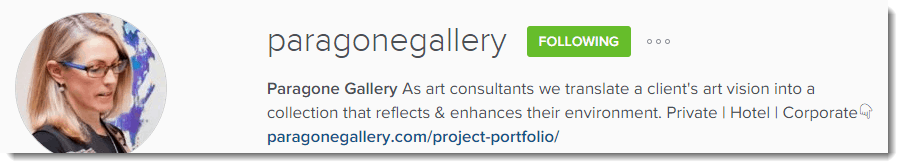 Paragone Gallery Instagram Profile