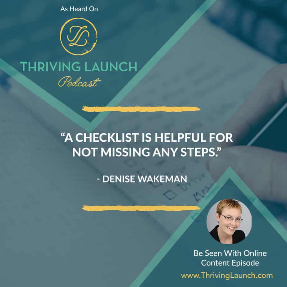 Create a checklist for consistency