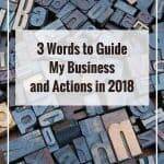My three words for 2018